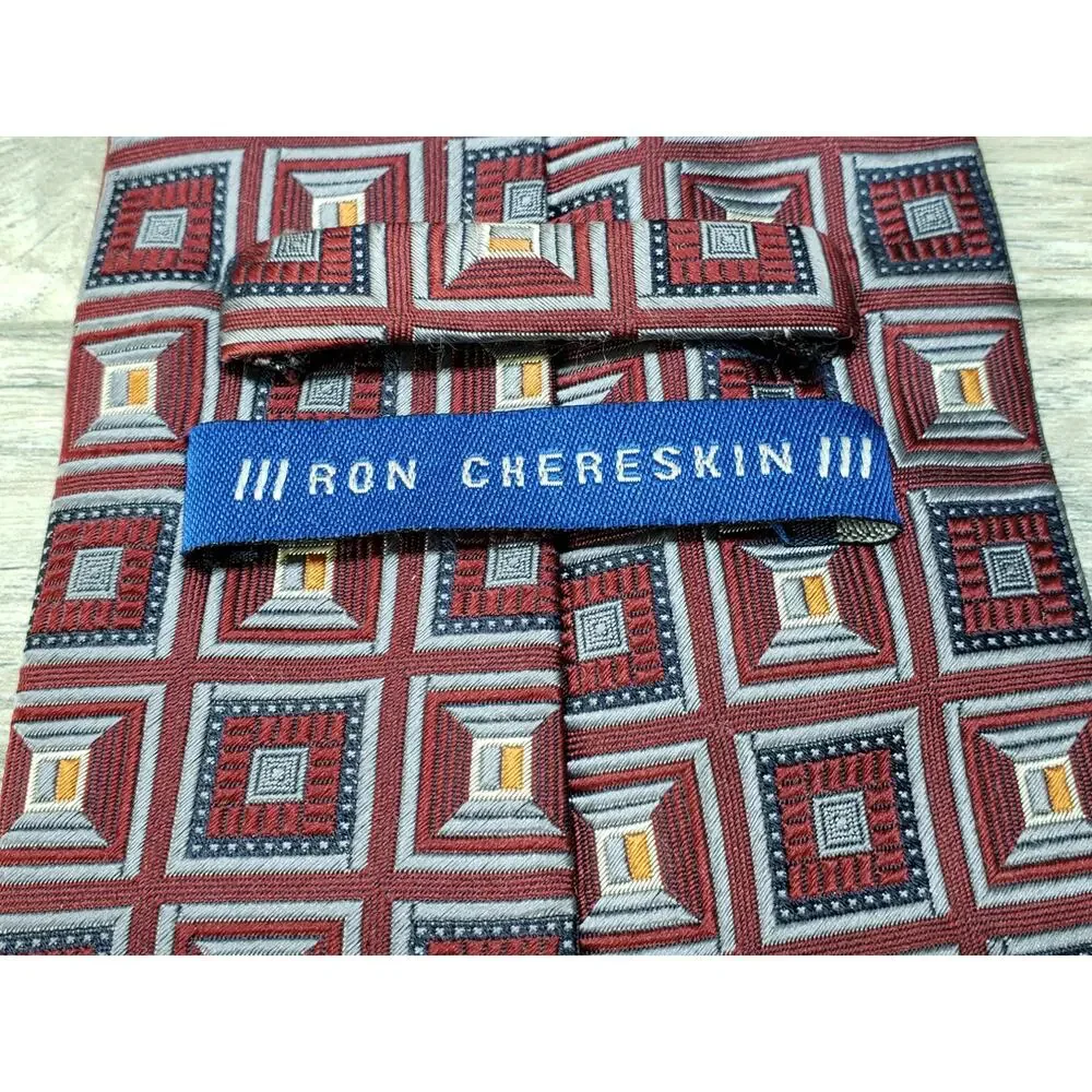 Ron Chereskin Men's Geometric Silk Neck Tie